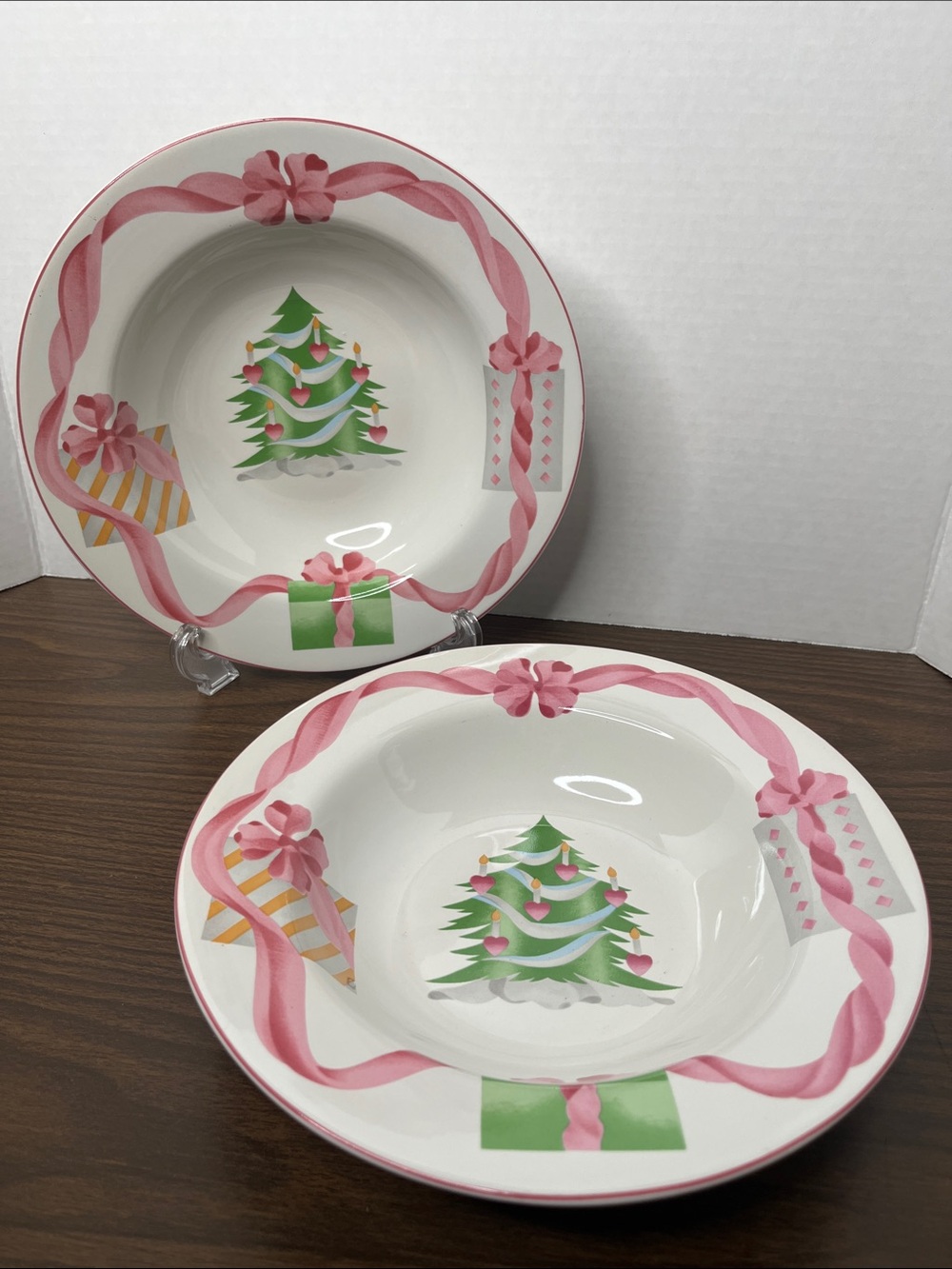 VTG 1992 Sango Home for Christmas 4829 CHINA 2 Soup Bowls